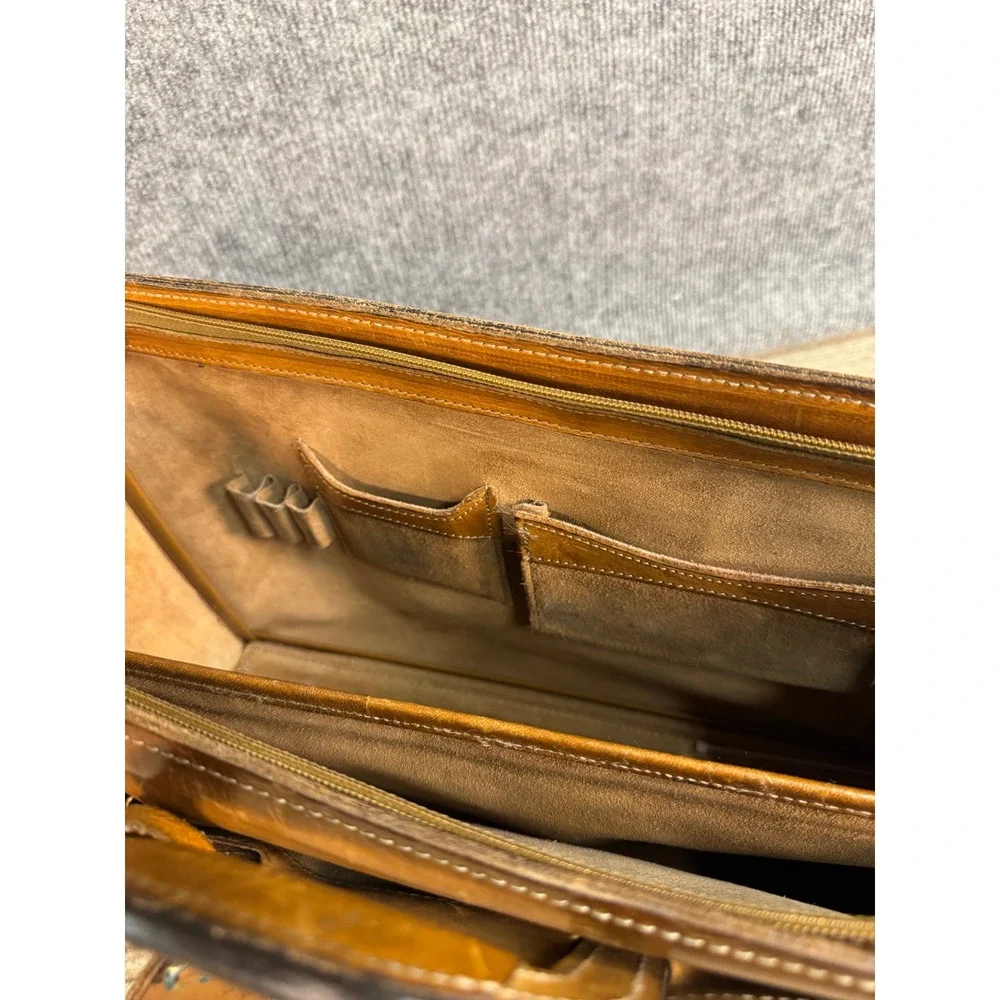 Hartmann Vintage Belting Leather Briefcase Messenger Bag Tan Heritage Laptop Bag